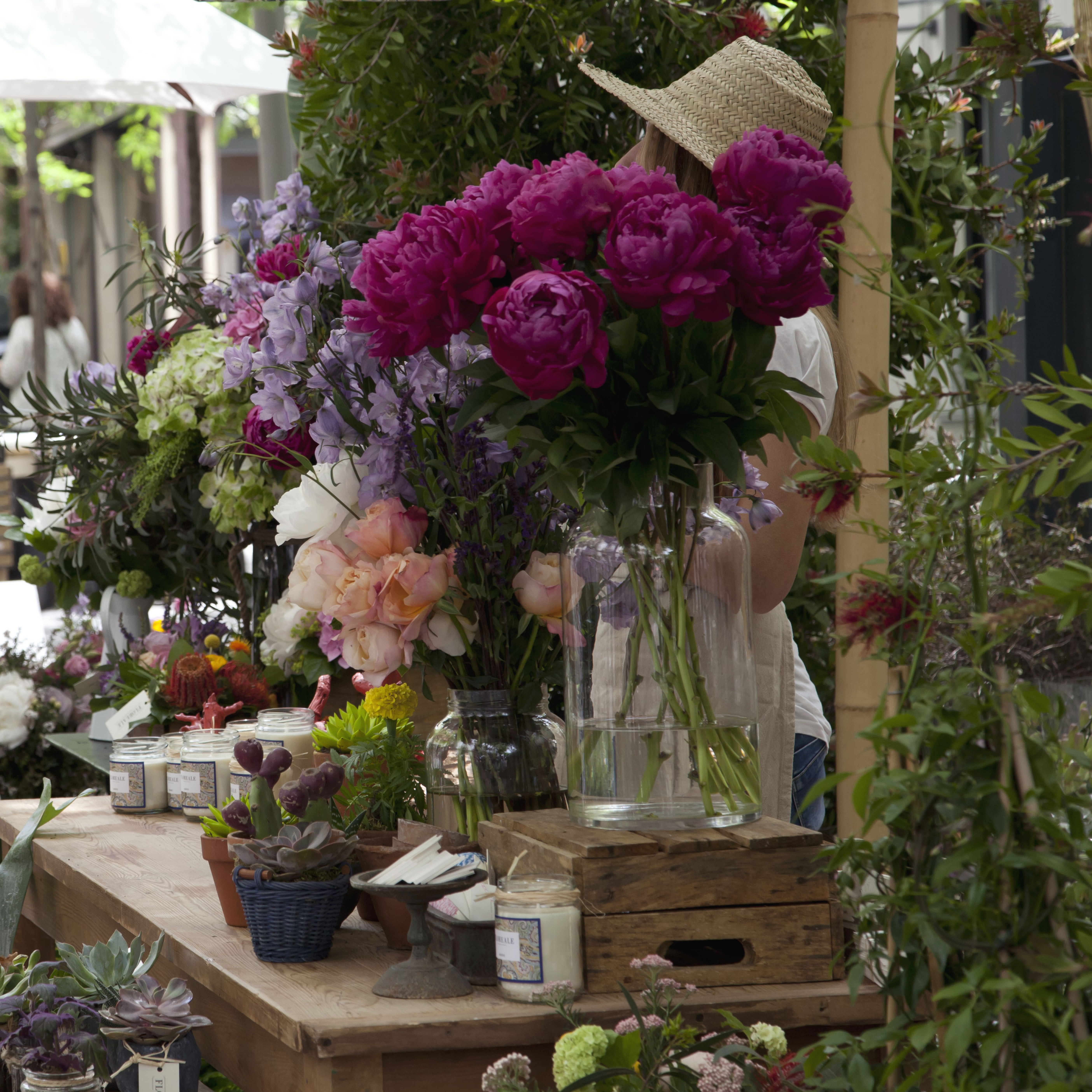 Puesto de flores en el Mercado de las Flores de Vogue de 2017