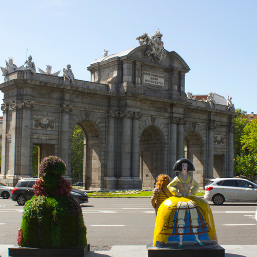 Dos meninas en la puerta de Alcalá