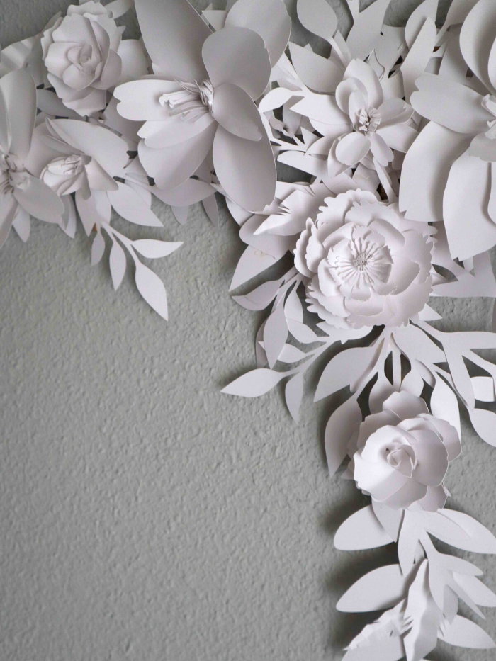 Detalle de flores de papel