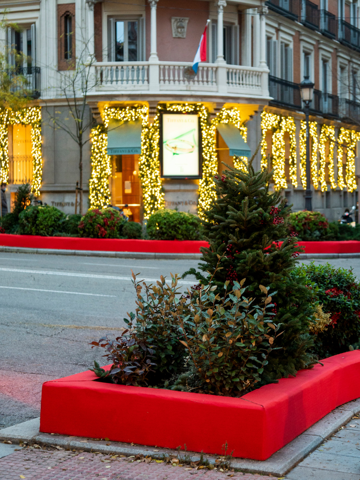 Jardineras Navideñas en la calle Ortega y Gasset