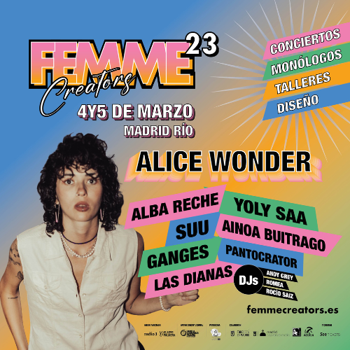 Cartel oficial del evento Femme Creators en Madrid Río