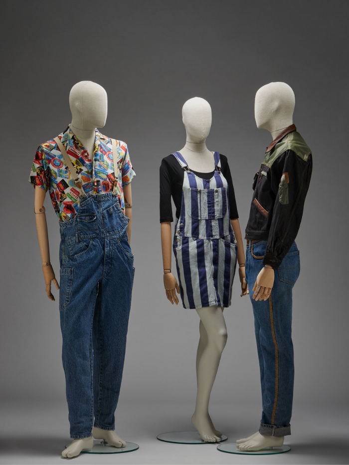 Maniquíes de la exposición Jeans de la calle al Ritz en el Museo del Traje