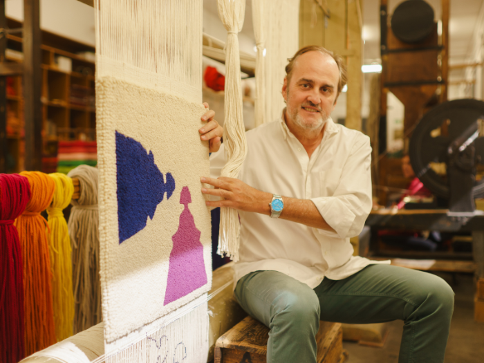 El artista Felipao en la Real Fábrica de Tapices