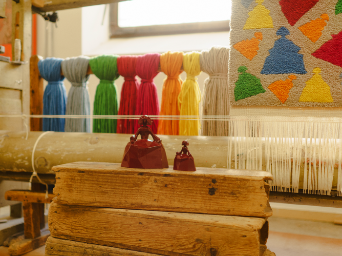 Meninas junto al telar de la Real Fábrica de Tapices