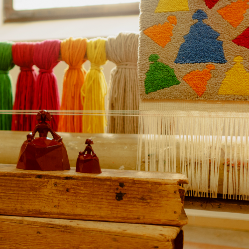 Meninas junto a telar de la Real Fábrica de Tapices